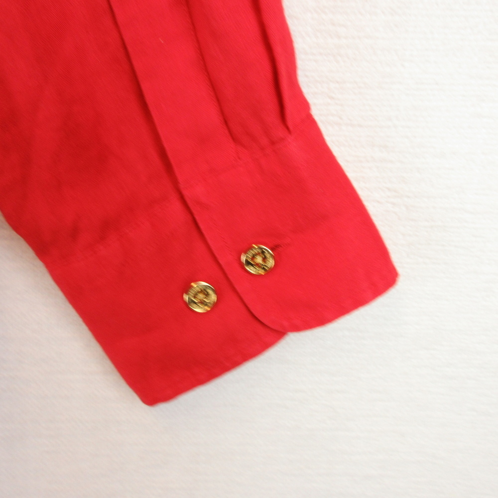Lauren Ralph Lauren Red Linen Utility Button-Down Shirt Size XL - Picture 3 of 10